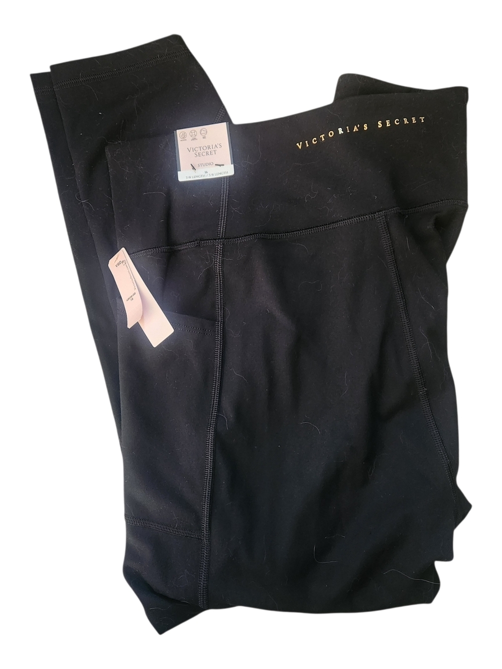 Victoria's Secret High Rise 7/8 Black Leggings Size 16 NWT